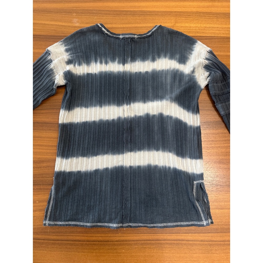 Free People We The Free Ribbed Knit Oversized Small Gray Tie Dye Long Sleeve Top - Picture 11 of 11